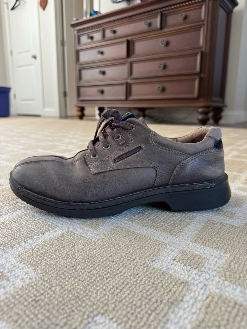 ECCO Distressed Leather Oxford Comfort Shoes Brown EU 43 (US 9-9.5)